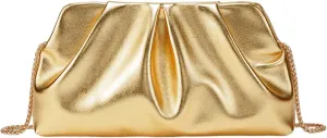 QWINEE Women's PU Leather Shoulder Clutch Purse Evening Clutch Bag Purse Small Crossbody Bag with Chain Strap