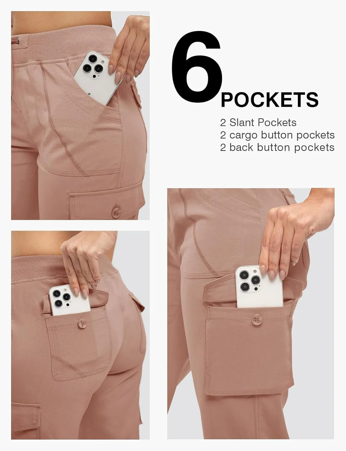 Rdruko Women's Cargo Capris Hiking Pants Lightweight Quick Dry Summer Outdoor Casual Travel Pants with Pockets