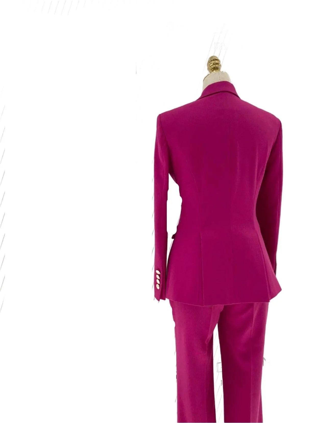 Rose Red Formal Pant Suit - Two-Piece Women Pantsuit