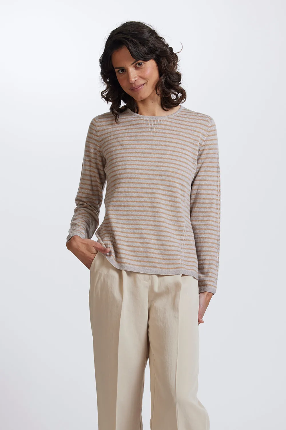 Royal Merino Tuck Stitch Stripe Jumper RM2515