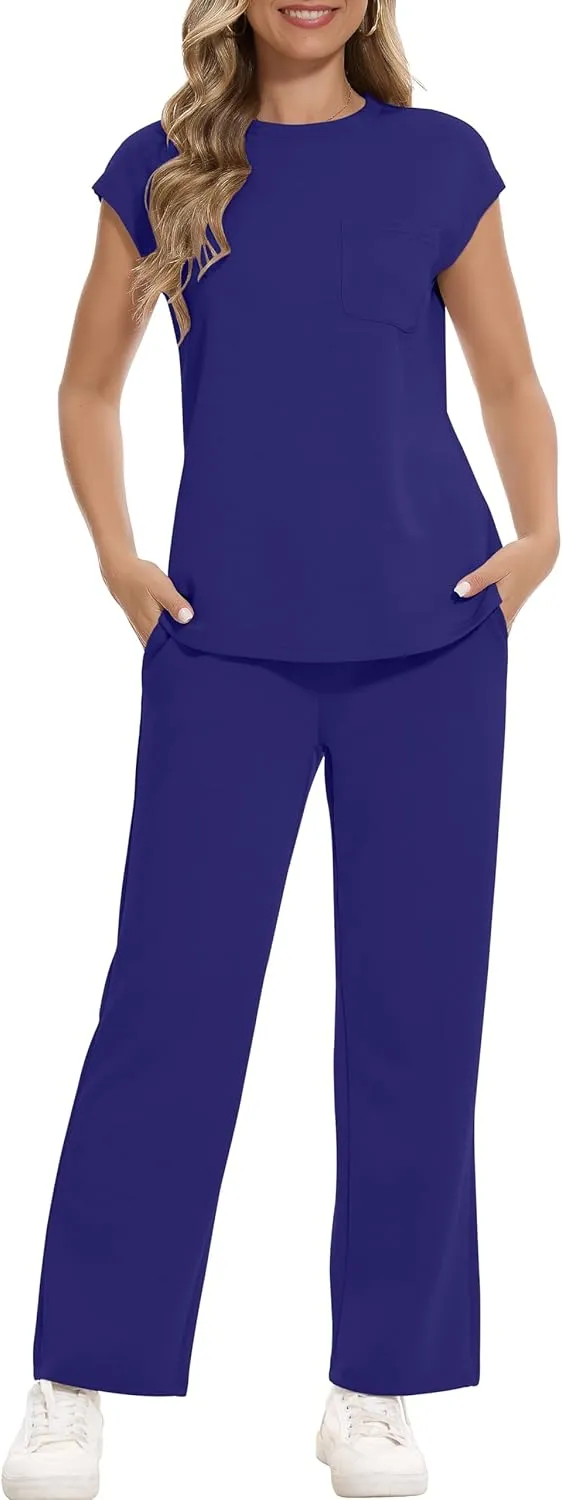 RUBZOOF Lounge Sets for Women 2 Piece Track Suits Outfits 2025 Travel Summer Casual Outfit Sets Matching Pants Set Clothing