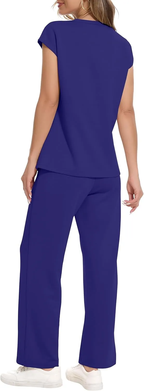 RUBZOOF Lounge Sets for Women 2 Piece Track Suits Outfits 2025 Travel Summer Casual Outfit Sets Matching Pants Set Clothing
