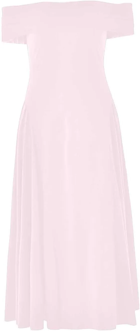 Satin Off The Shoulder Formal Midi Dress for Women A Line Ruched Tea Length Prom Party Womens Midi Casual Dresses