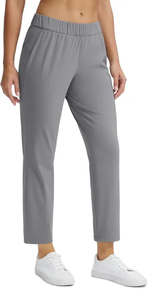 Seamaid Women's Golf Pants with Deep Pockets 7/8 Stretch Athletic Travel Pants for Casual Lounge