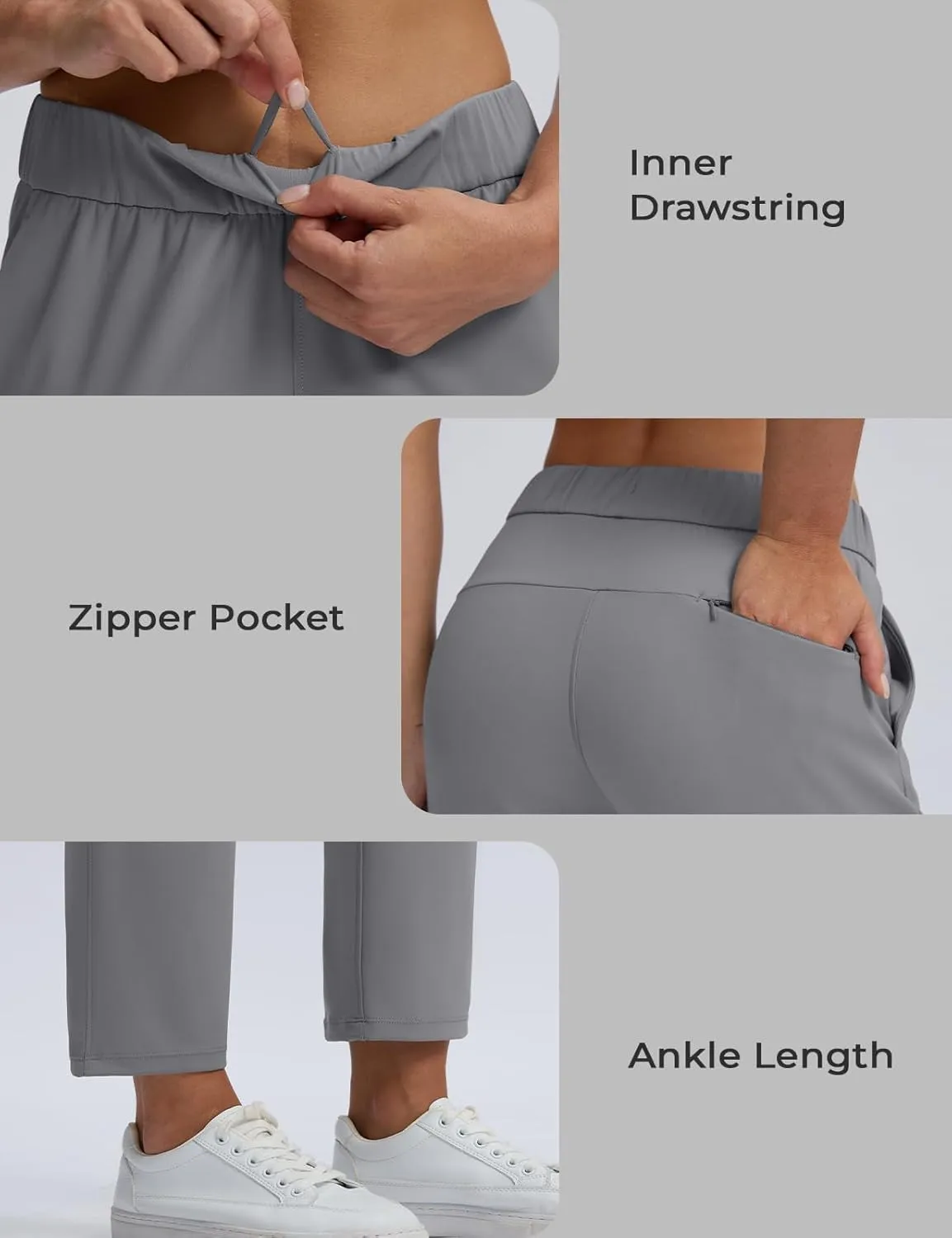 Seamaid Women's Golf Pants with Deep Pockets 7/8 Stretch Athletic Travel Pants for Casual Lounge