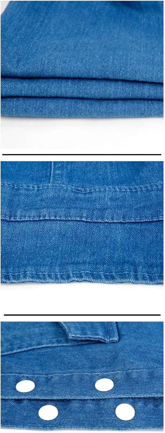 Sexyshine Women's Sexy Button Down Slim Fit Denim Long Jumpsuit Playsuit Lapel Full length Jeans Rompers Overalls