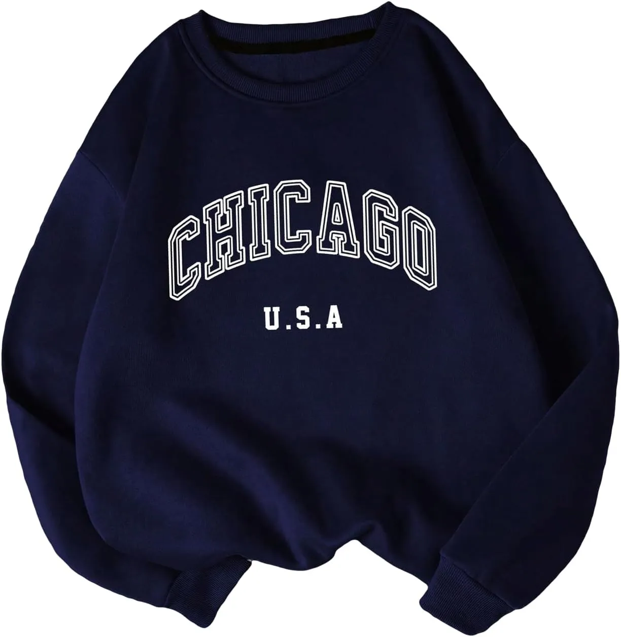 SHENHE Women's Graphic Letter Print Sweatshirt Long Sleeve Pullover Thermal Top