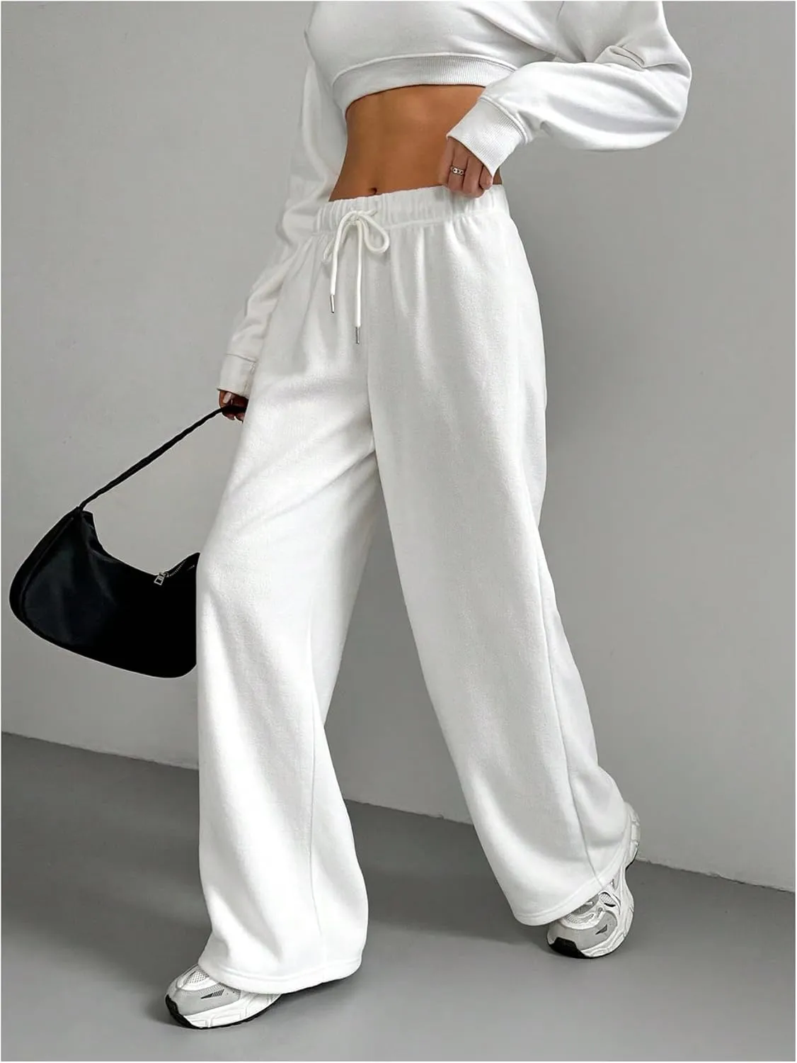 SHENHE Women's Wide Leg Drawstring Waist Sweatpants Casual Lounge Loose Trouser Pants