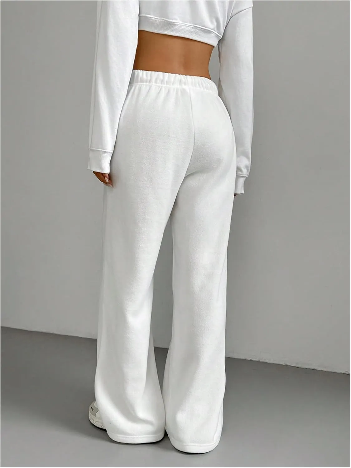 SHENHE Women's Wide Leg Drawstring Waist Sweatpants Casual Lounge Loose Trouser Pants