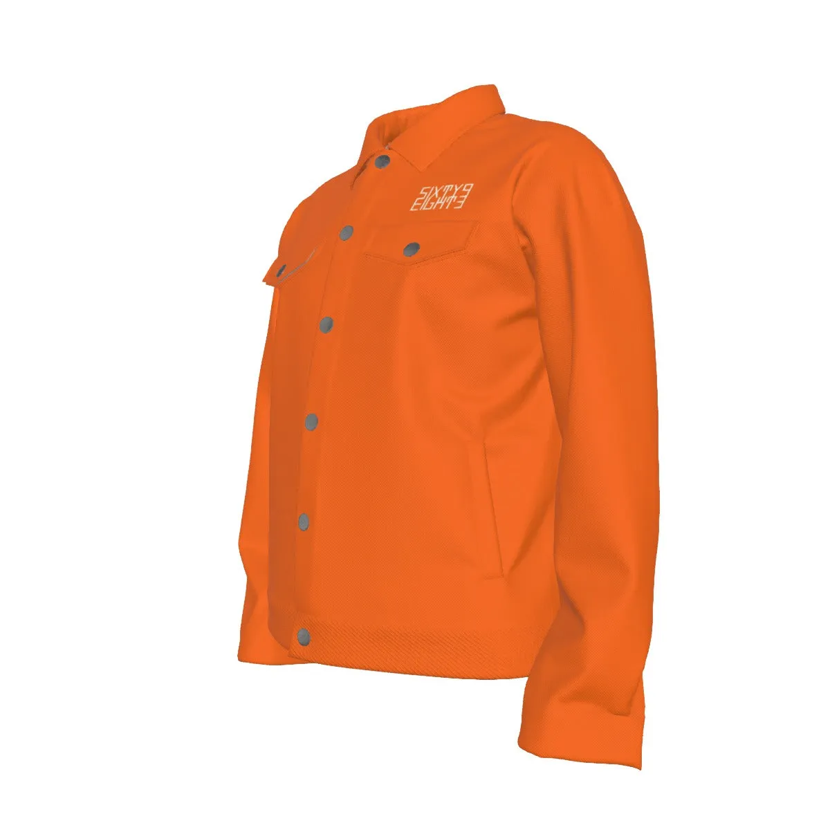 Sixty Eight 93 Logo White Orange Unisex Lapel Jacket