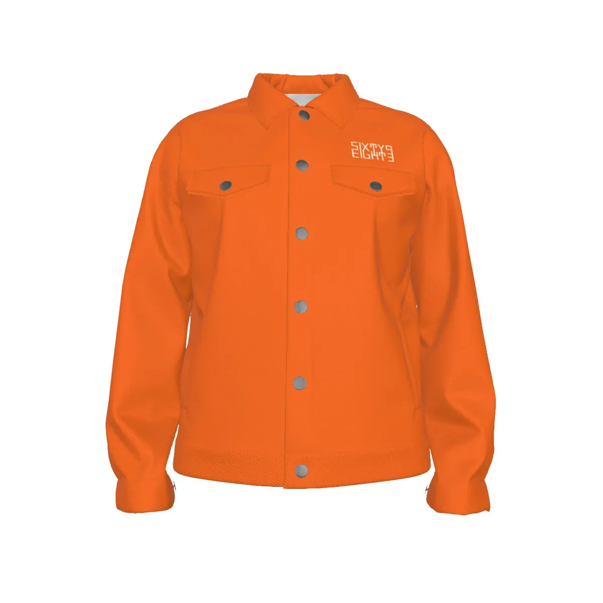 Sixty Eight 93 Logo White Orange Unisex Lapel Jacket