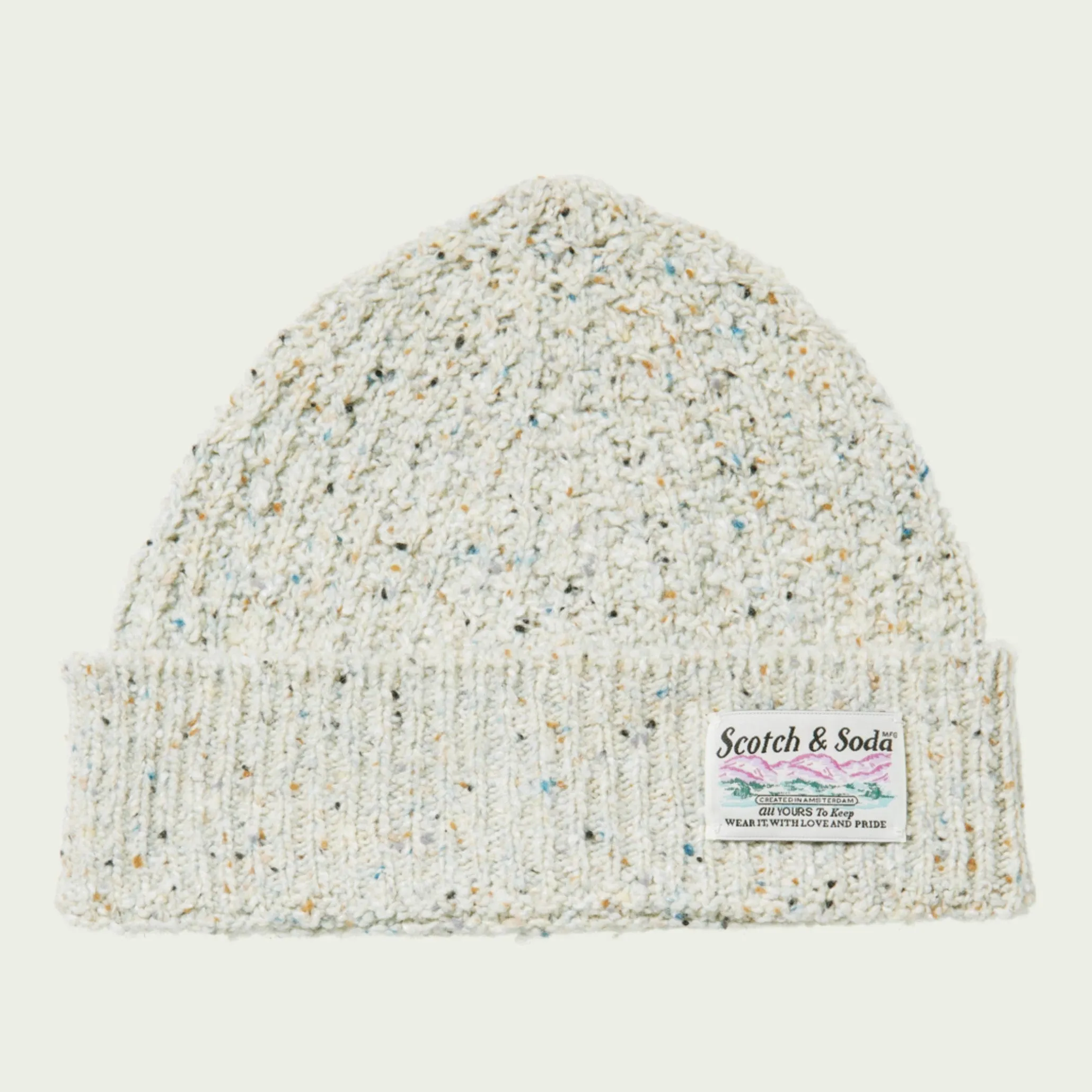 Speckled Wool-Blend Cable Knit Beanie (Kit Melange)