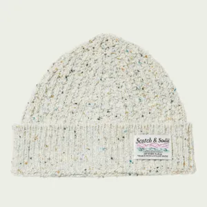 Speckled Wool-Blend Cable Knit Beanie (Kit Melange)