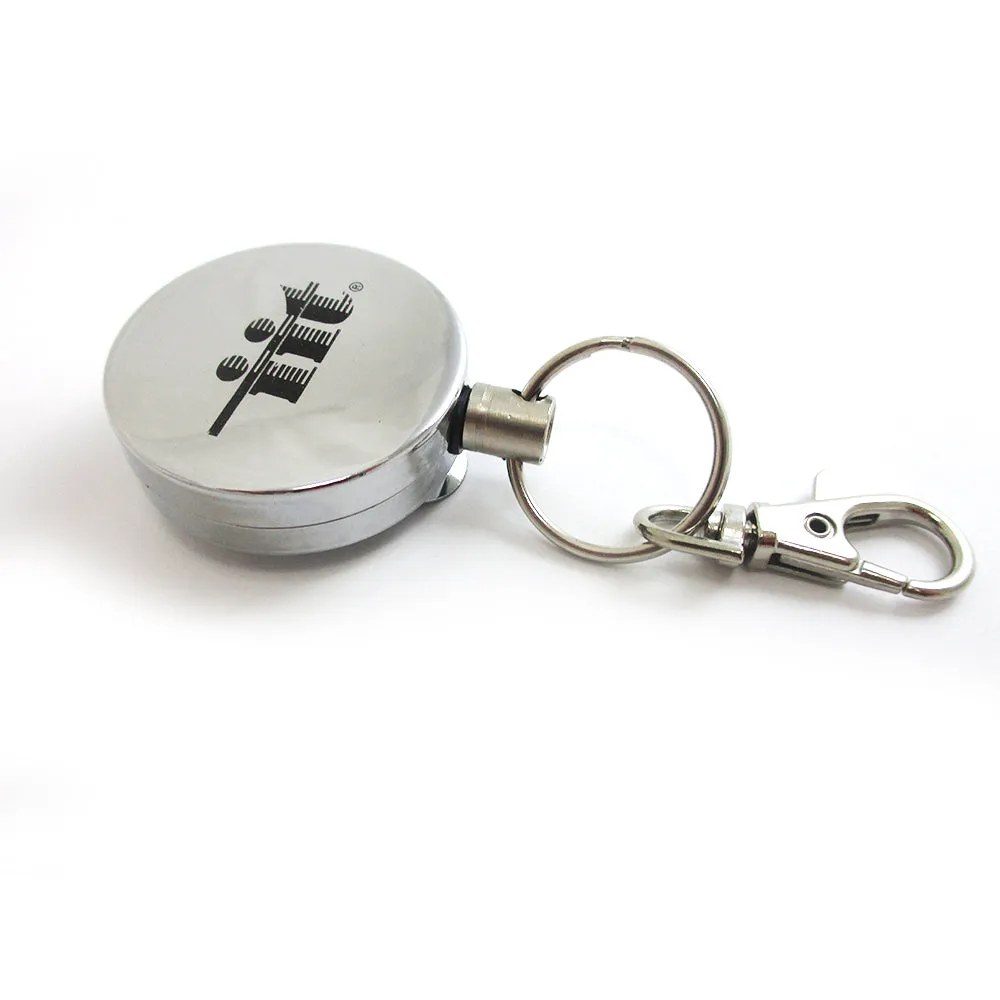 Steel Retractable Key Ring Clip On Pull Chain Id Holder Reel Belt Extends 26"