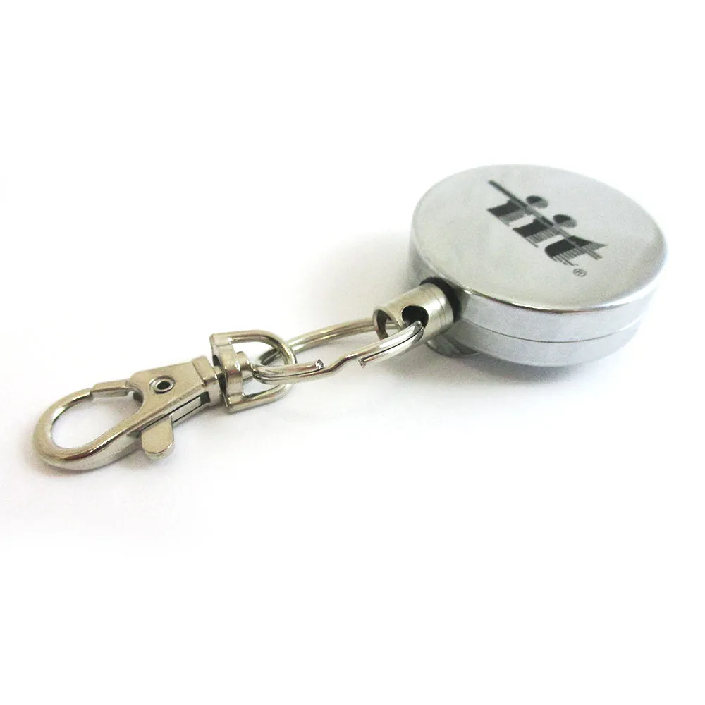 Steel Retractable Key Ring Clip On Pull Chain Id Holder Reel Belt Extends 26"