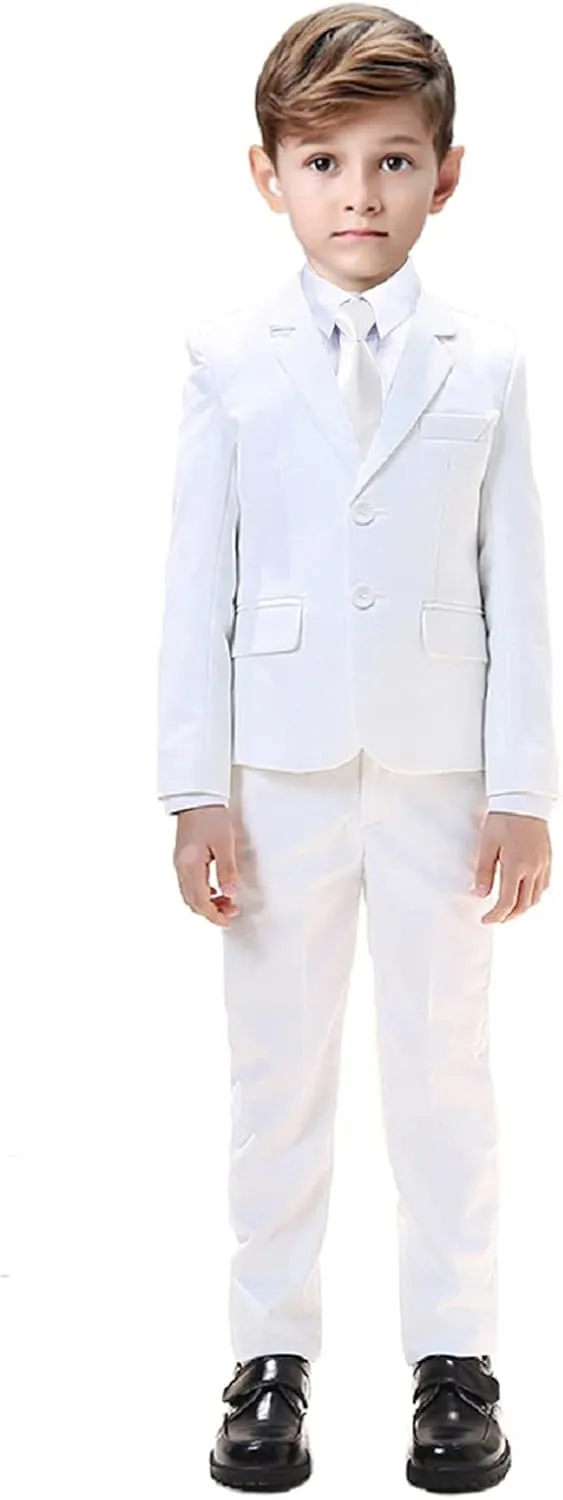 Suit for Boy Formal Slim Fit Tuxedo 5 Pieces Kids Toddler Wedding Outfit Blazer Pants Vest Set Boys Suits