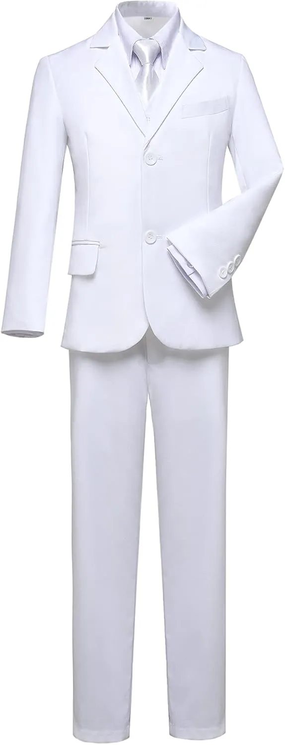 Suit for Boy Formal Slim Fit Tuxedo 5 Pieces Kids Toddler Wedding Outfit Blazer Pants Vest Set Boys Suits