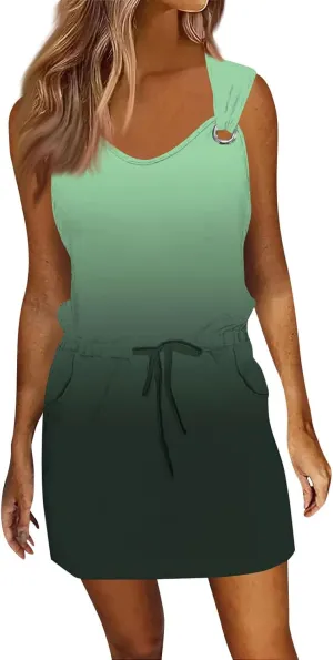 Summer Dresses for Women 2025 Sundresses Sleeveless Beach Casual Loose Tank Boho Sun Dresses.
