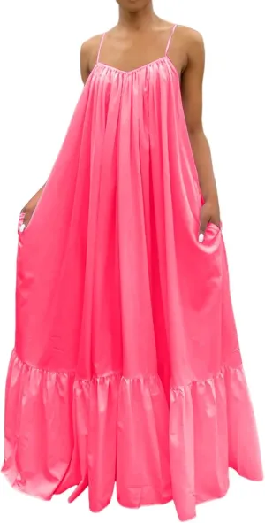 Summer Maxi Dresses for Women 2025 Plus Size Pleated Beach Vacation Dress Spaghetti Strap Ruffle Tiered Swing Sundress