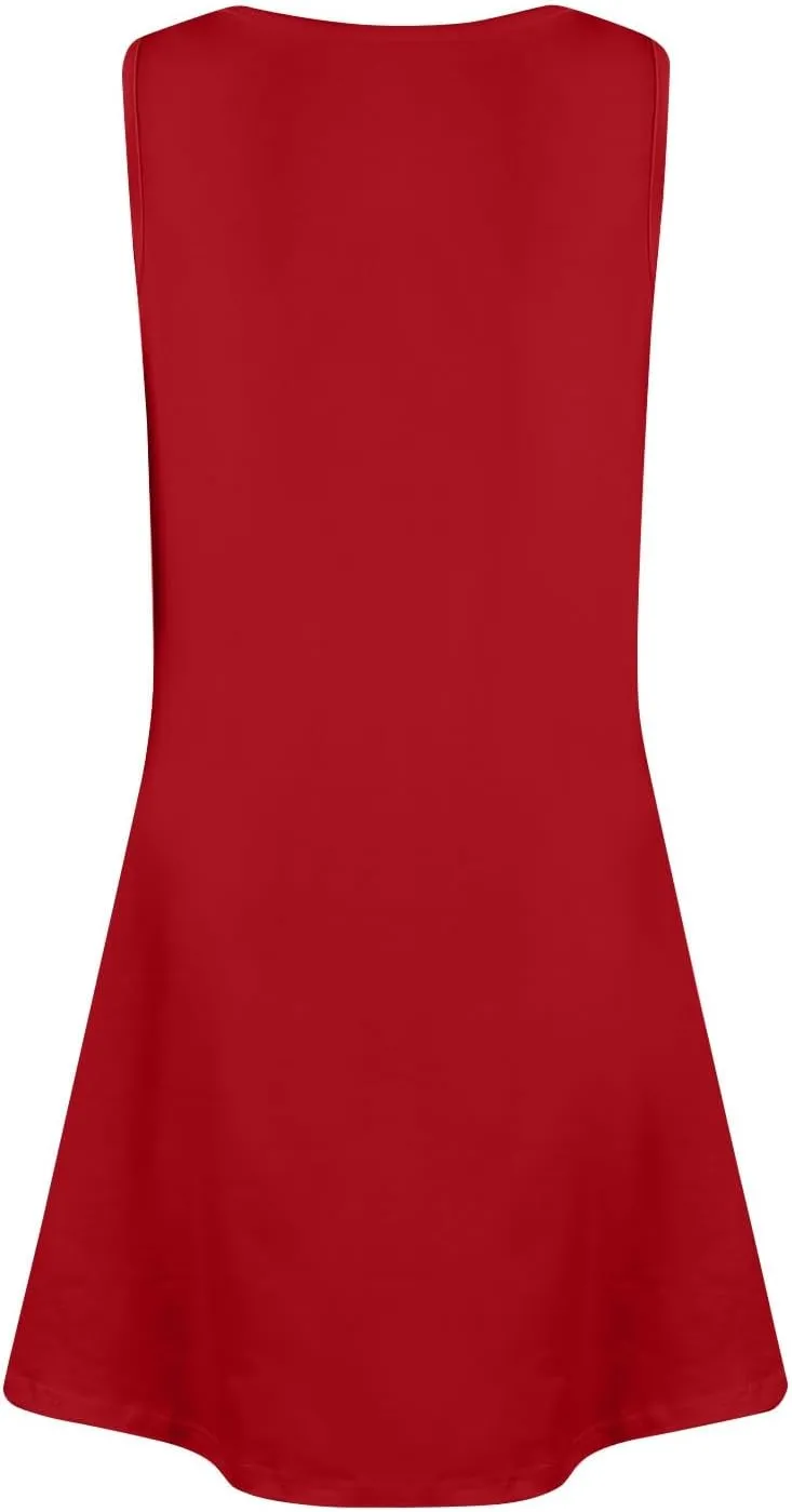Sundresses for Women 2025 Button Up Summer Sleeveless V Neck Midi Dress A Line Beach Vacation Tank Dresses with Pocket