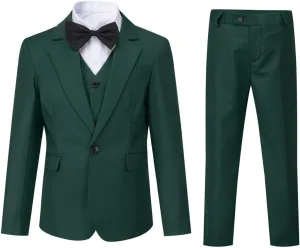 SWOTGdoby Boys Suits 3 Pieces Formal Suit Set Plaid Blazer Vest Pants Slim Fit Suit Jacket for Wedding Party