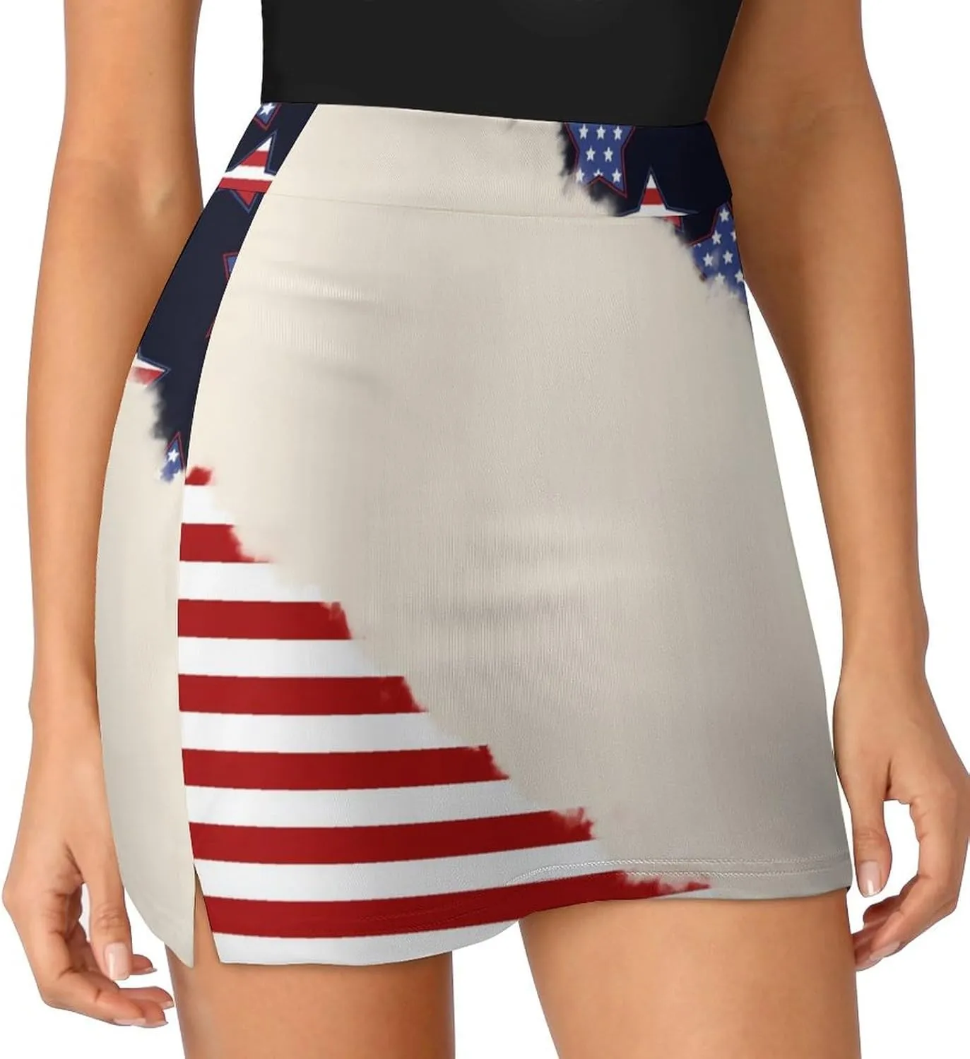TAIZIYEAH American Flag Black Tennis Skirts for Women Athletic Golf Skorts Loose