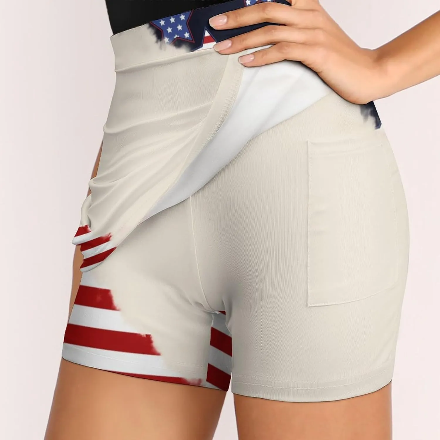 TAIZIYEAH American Flag Black Tennis Skirts for Women Athletic Golf Skorts Loose