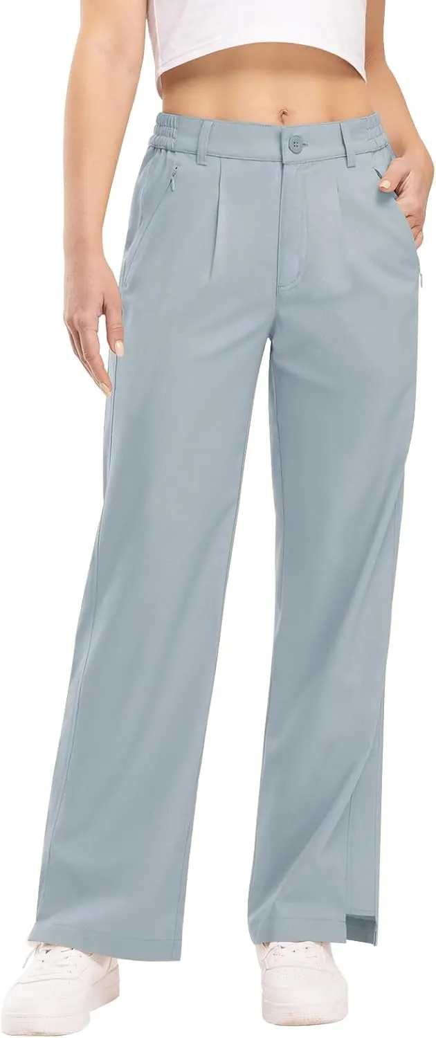 TBMPOY Women's Linen Palazzo Pants High Waisted Work Business Casual Dress Pants Wide Leg Lounge Trousers with Pockets
