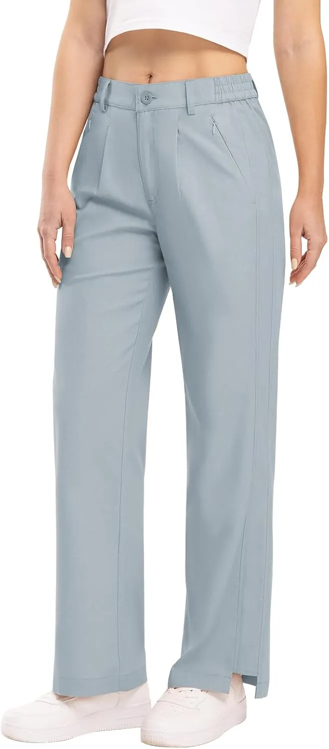 TBMPOY Women's Linen Palazzo Pants High Waisted Work Business Casual Dress Pants Wide Leg Lounge Trousers with Pockets