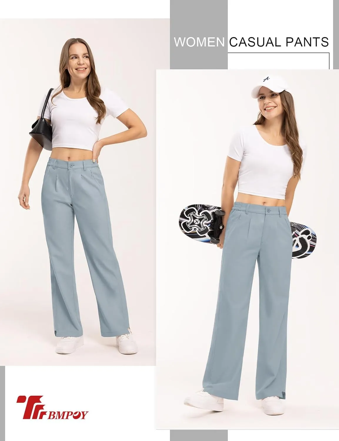 TBMPOY Women's Linen Palazzo Pants High Waisted Work Business Casual Dress Pants Wide Leg Lounge Trousers with Pockets