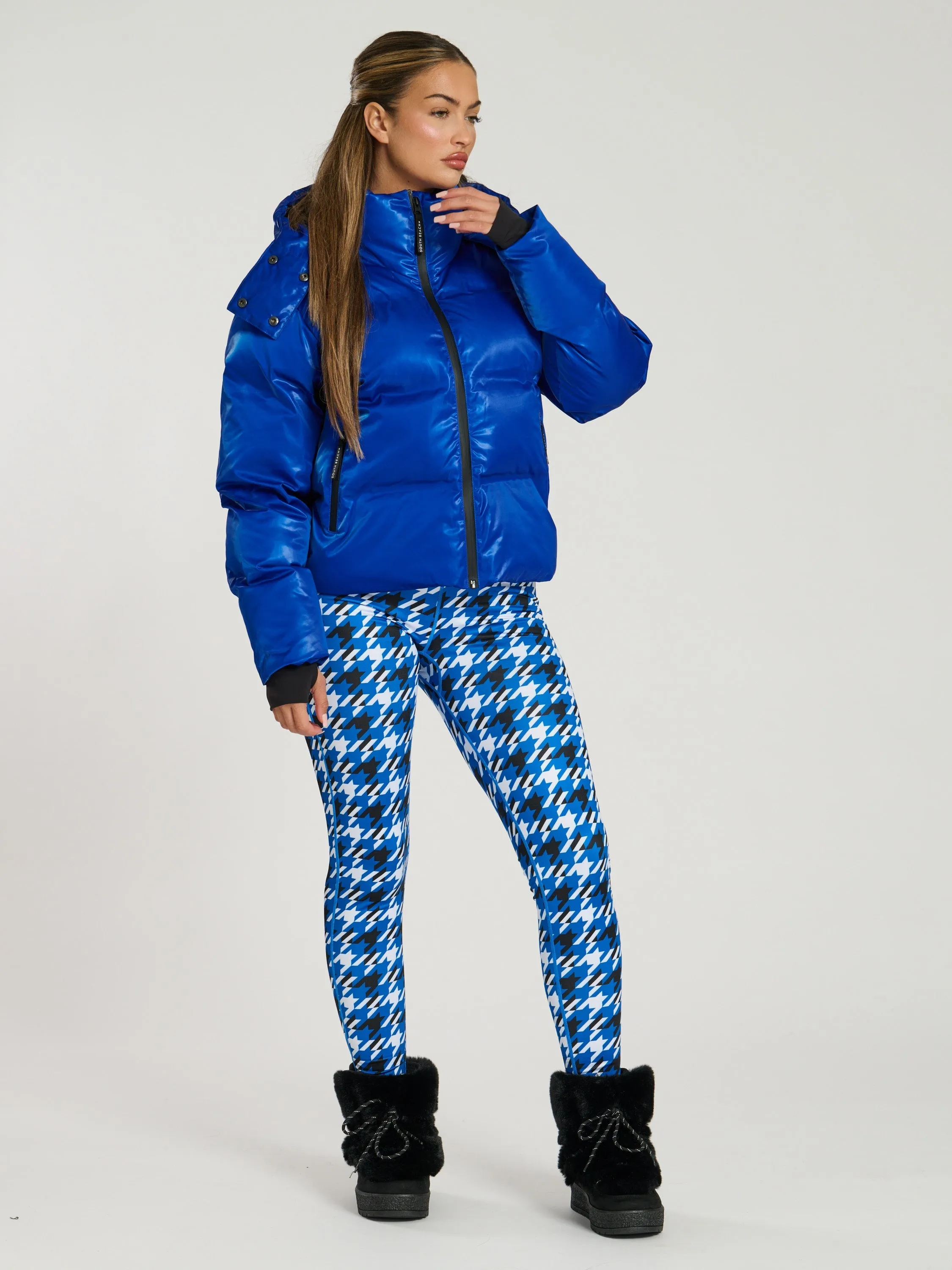 The 'Chalet' Padded Hooded Jacket in Cobalt