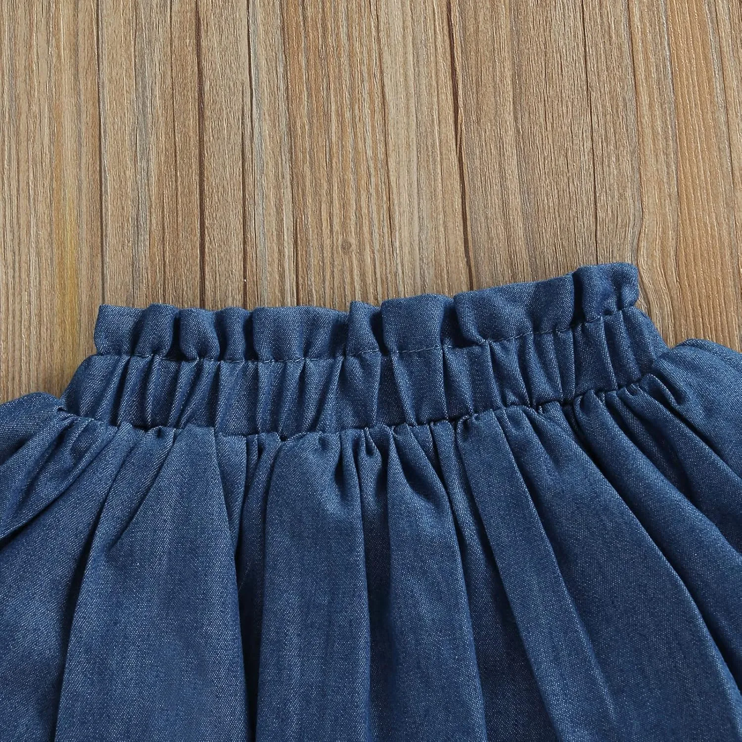 Toddler Baby Girl Denim Skirt Skorts Elastic High Waist Ruffled Pleated Shorts Cute Summer Bottoms Short Skirts