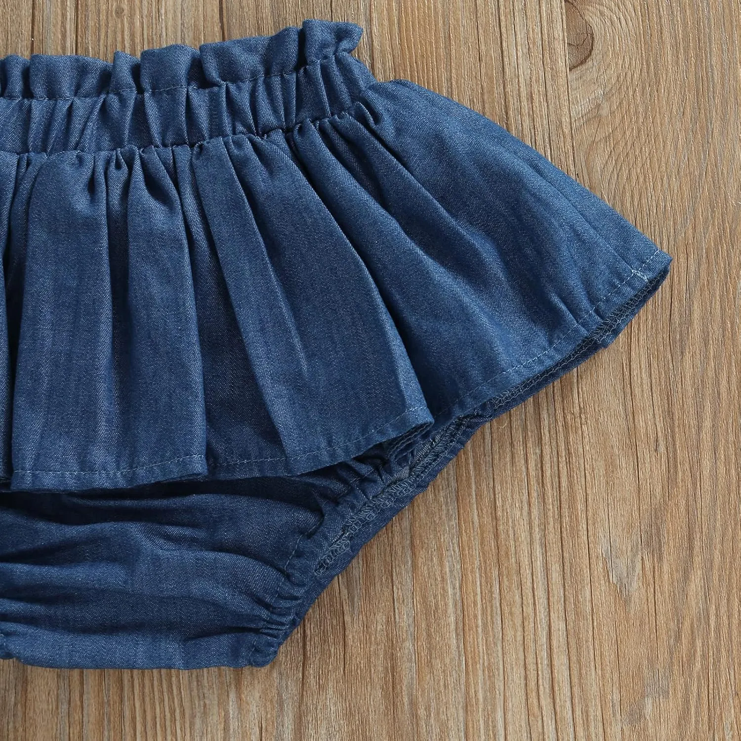 Toddler Baby Girl Denim Skirt Skorts Elastic High Waist Ruffled Pleated Shorts Cute Summer Bottoms Short Skirts