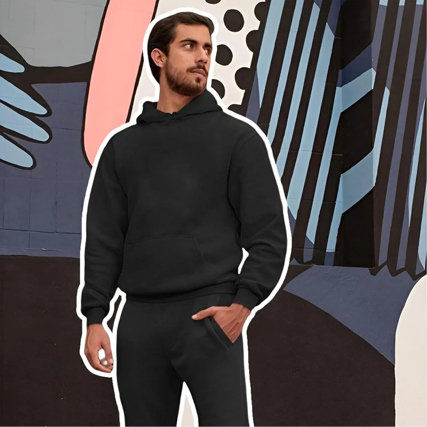 Tuveke Sweat Suits For Men Set 2 Pcs Hoodie Jogger Sweatsuits Size S To 3XL