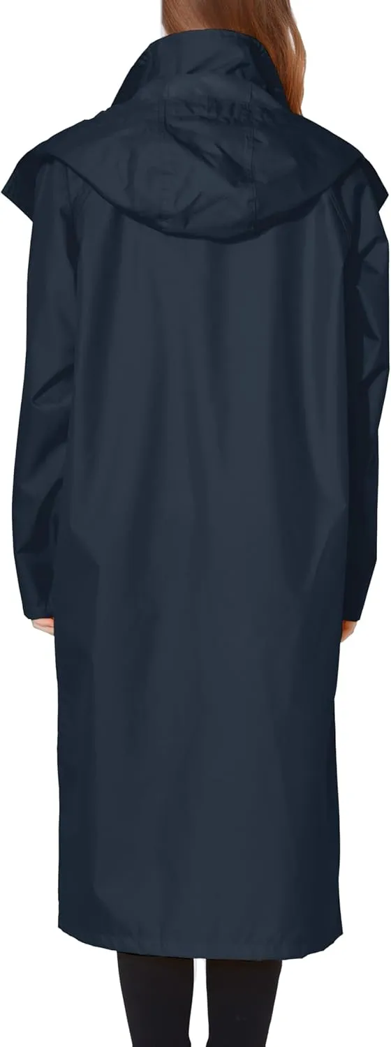 Ubon Women's Rain Coat Waterproof with Hood Long Raincoat Packable Rain Jacket Casual Windbreaker