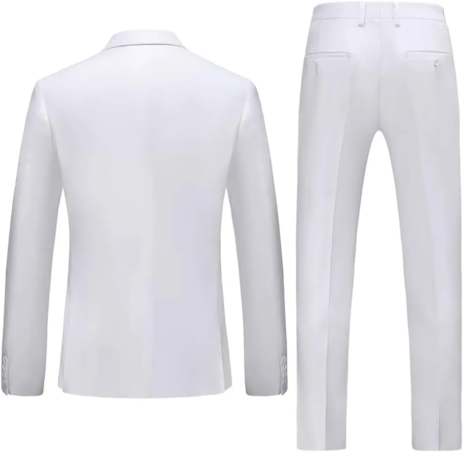 UNINUKOO Mens Suits 2 Piece Double Breasted Tuxedo Suit Slim Fit Wedding Party Dress Formal Suits for Men