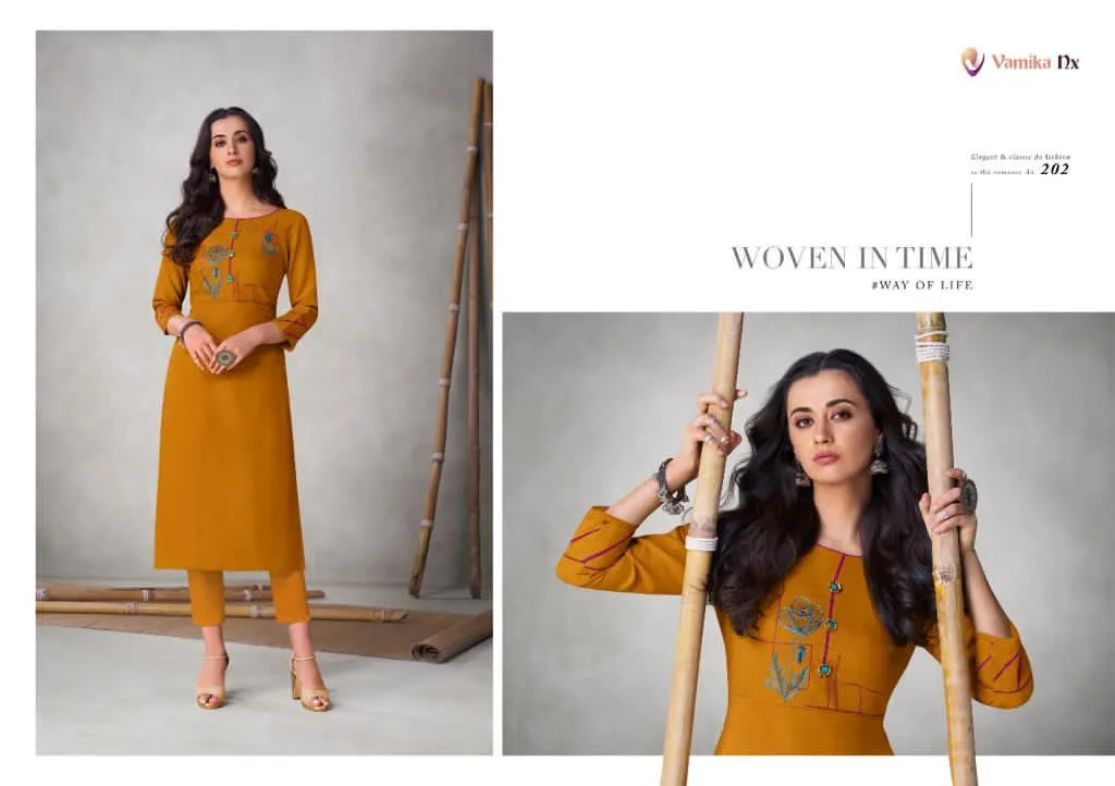 Vamika Presents Colours Viscose Slub Stylish Designer Kurtis Collection