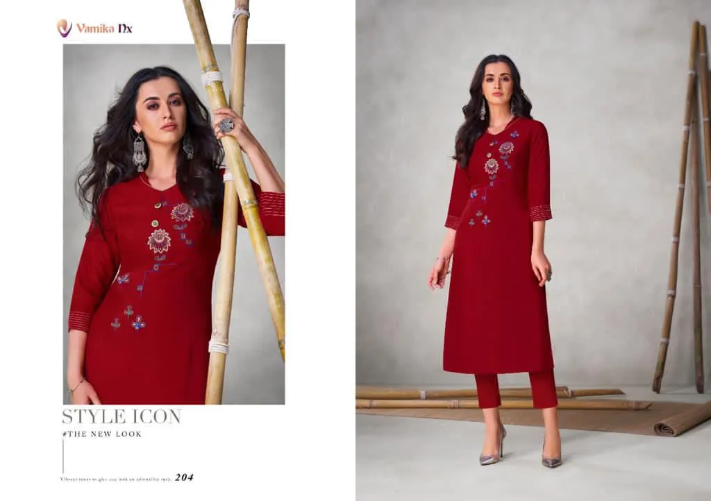 Vamika Presents Colours Viscose Slub Stylish Designer Kurtis Collection