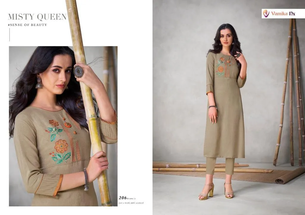 Vamika Presents Colours Viscose Slub Stylish Designer Kurtis Collection