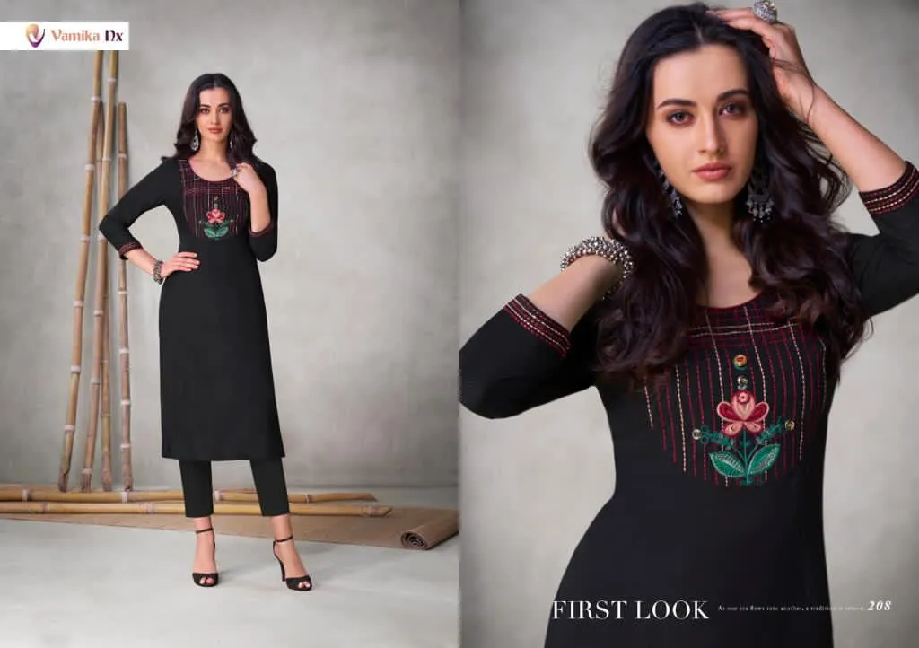 Vamika Presents Colours Viscose Slub Stylish Designer Kurtis Collection