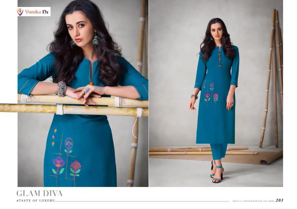 Vamika Presents Colours Viscose Slub Stylish Designer Kurtis Collection