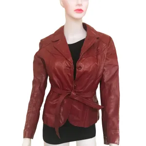 Vintage 1970s Burgundy Red Leather Jacket