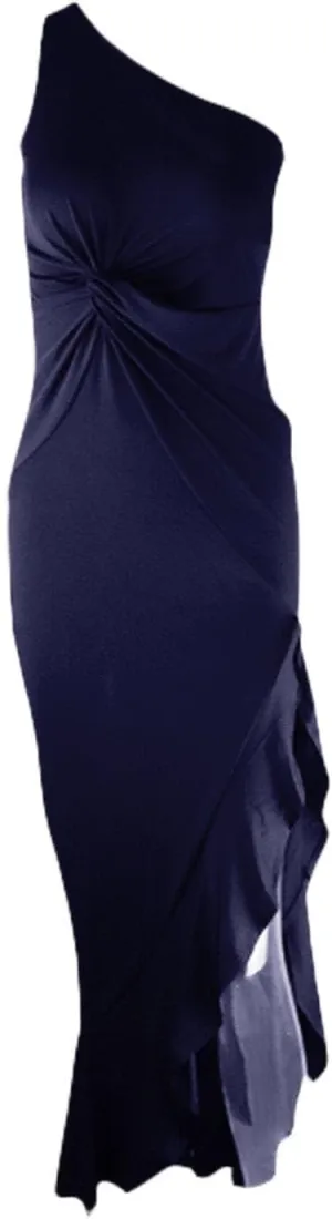 Wedding Guest Dress for Women 2025,Women's Slim One Shoulder Ruched Split Mermaid Dress Evening Cocktail Maxi Dresses