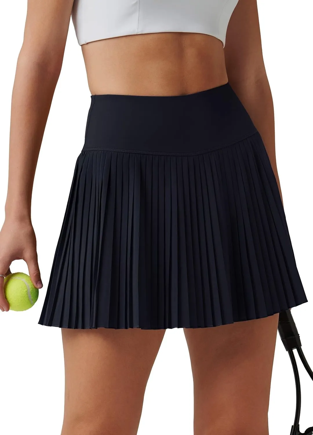 Willit Womens Pleated Tennis Skirts with Shorts Athletic Golf Skorts High Waisted Lightweight Zipper Pockets