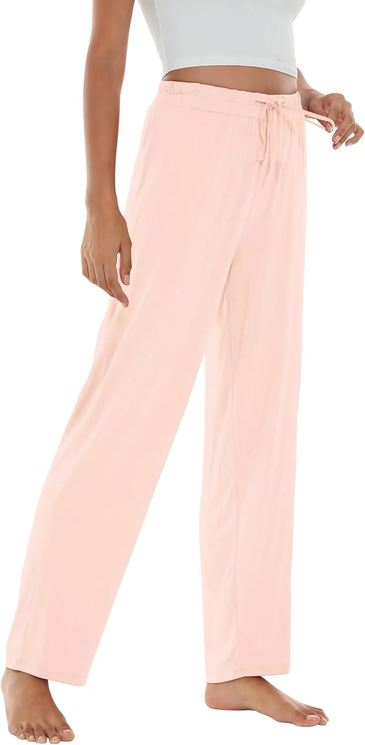 WiWi Pajama Pants for Women Viscose from Bamboo Soft Wide Leg Sweatpants Drawstring Bottoms Sleep Pj Pant S-XXL