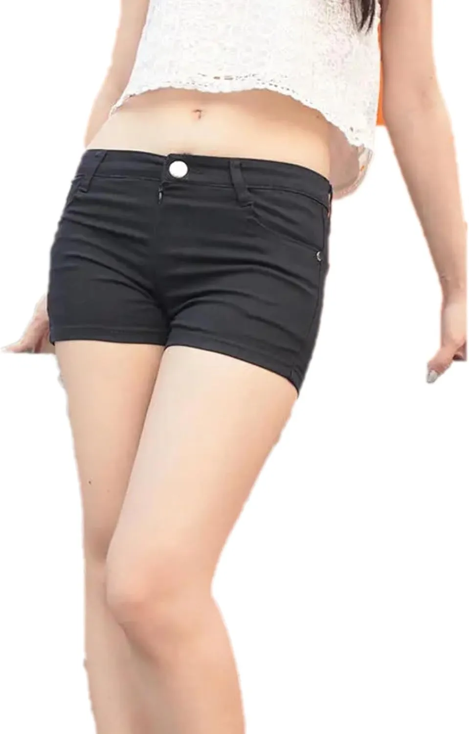 Woman Sexy Crotchless Mini Shorts Open Denim Outdoor Single Zipper Hot Pant Jeans Hollow Out