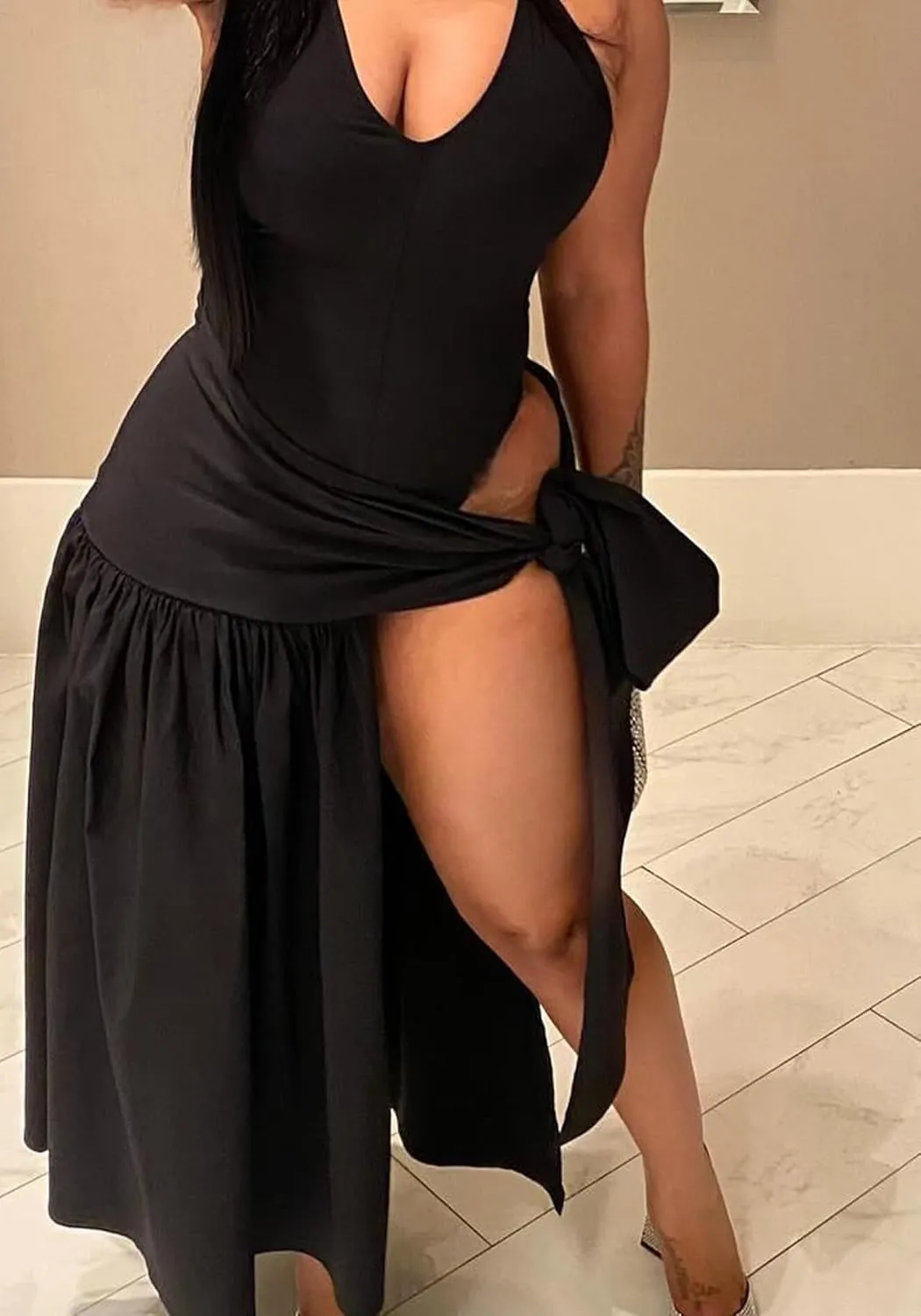 Women Wrap Tied Maxi Skirt Set Halter Backless Thong Bodysuit Sexy Summer Beach Vacation Clothes 2 Piece Outfits