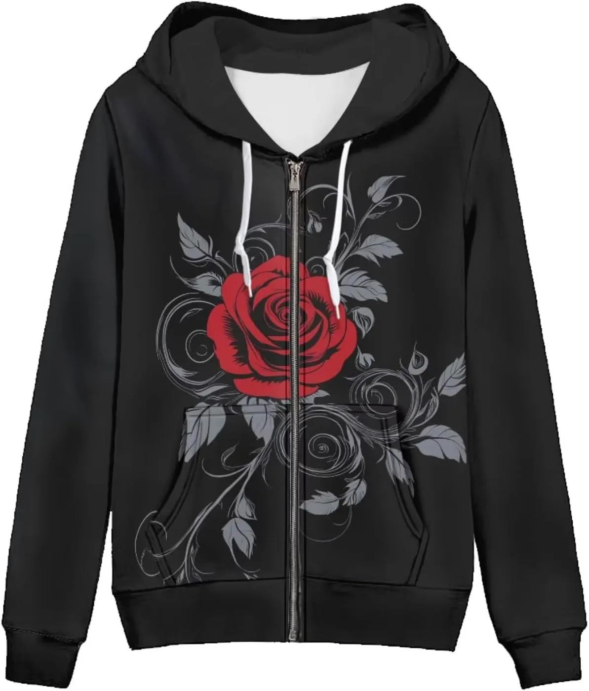 Women's Fall Full Zip Up Hoodie Long Sleeve Oversized Hooded Sweatshirts Pockets Jacket Coat