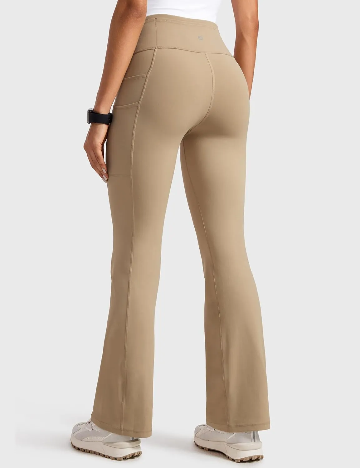 Womens High Waisted Medical Flare Scrub Pants 31" - 7 Pockets Wide Leg Bootcut Yoga Scrub Leggings Work Pants