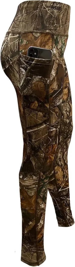 Women's Realtree Edge Full Camo High Waist Leggings for Sports, Yoga, Gym, Lifestyle, Hunting, Fishing, Outdoor Adventures